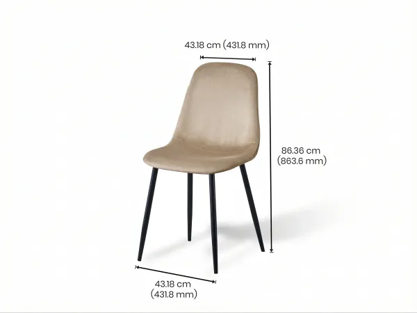 Joey Dining Chair in Beige Color